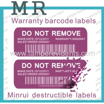 Costom Security Barcode Labels,security Asset Labels 